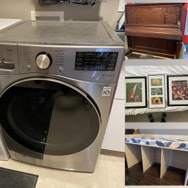 MaxSold Auction: This online auction includes wall art, Cort tuner, record player, cabinet, ceiling fan, kitchenware, small kitchen appliances, books, LED lights, vases, ties, upright piano, washing machine, dryer, doll, tools, Roomba vacuum and more!