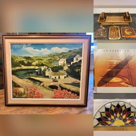 MaxSold Auction: This online auction features antique stained glass, art pottery, collector plates, vintage amber glass, decanter sets, art glass, vintage Chinese scrolls, brass sculpture, engagement ring, stereo components, Bohemia crystal, DVDs, and more!