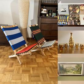 MaxSold Auction: This online auction includes vinyl records, wall art, vases, magazines, antique watering can, portable wood chair, Samsung monitor, MCM decanter set, lamp, seasonal decor and more!