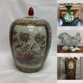 MaxSold Auction: This online auction features Chinese ginger jar, teacup/saucer sets, art glass, porcelain dolls, stone carvings, sports trading cards, grandfather clock, jewelry, and more!!