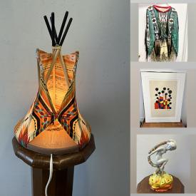 MaxSold Auction: This online auction features Alexander Calder artwork, Art Deco sculptures, Indigenous art & apparel, art glass, vintage Mod chairs, wood carving, ceramic art, Moorcroft pieces, bronze statue, art pottery, vintage reed baskets, antique leaded glass window, and much, much, more!!!n