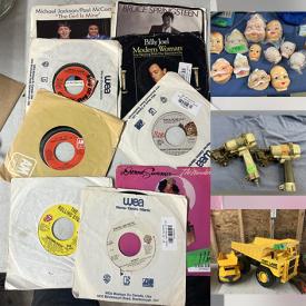 MaxSold Auction: This online auction includes oracle cards, trading cards, puzzles, board games, speakers, vintage license plates, shoes, accessories, plumbing supplies, wood carving tools, door hardware, masks, rubber boots, records, vintage gumball machine, toys, air nailers and more!