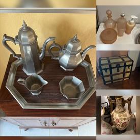 MaxSold Auction: This online auction features copper entertaining set, antique trunk, teapots, outdoor lounge, sewing supplies, mirrors, floor lamps, surger, and more!!