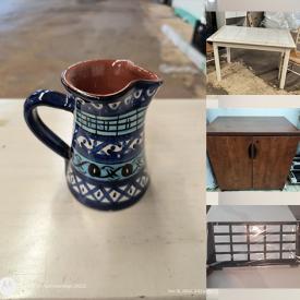 MaxSold Auction: This online auction includes a cushioned stool, pottery, clothing, accessories, framed mirror, heated base, sheet music stand, stuffed animal toys, cabinet, camping chair, HDTV antenna, box and more!