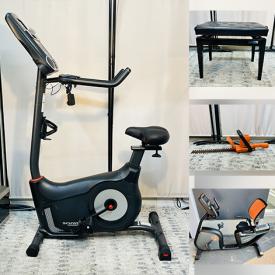 MaxSold Auction: This online auction includes a piano bench stool, Dell monitor, hedge trimmer, humidifier, mannequin, iRobot Roomba vacuum, luggage, garment rack, golf items, lamps, fans, mobility aids, vacuums, dresser, stationary bikes, leather sofa and more!