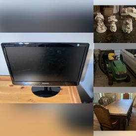 MaxSold Auction: This online auction features dining room furniture, patio furniture, wood desk, leather office chair, riding mower, golf clubs, yard tools, bike, electronic piano, Precious Moments, 4-poster bed, bar stools, refrigerator, humidifiers, antique radios, and much, much, more!!!