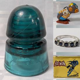 MaxSold Auction: This online auction features vinyl records, vintage books, comics, currency, toys, insulator, sports trading cards, wine-up toy, die-cast vehicles, coins, vintage bottles, Pokemon cards, silver jewelry, sports collectibles, jeweler’s loupe, art glass, and much, much, more!!!