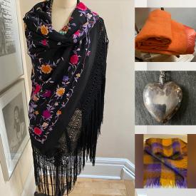 MaxSold Auction: This online auction includes linens, fabric, yarns, Baribocraft, pillows, vintage Royal typewriter, Libbey glassware, servingware, jewelry, accessories, coats and more!