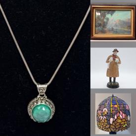 MaxSold Auction: This online auction features Dale Tiffany lamp, vintage harmonica, antique collectible tins, Inuit soapstone carving, Royal Doulton figurines, Toby mug, metal wall art, art pottery, antique jade lamp, silver jewelry, gemstone jewelry, and much, more!!