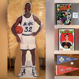 MaxSold Auction: This online auction includes comics, trading cards, vinyl records, vintage coasters, snake charmer doll, sports figures, Ottawa Lynx cap and other hats, calendars, pennants, NHL pogs, Shaquille O\'Neal stand up, pinback buttons, copperware, toques and many more!