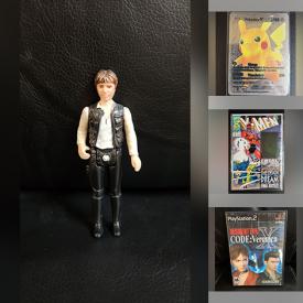 MaxSold Auction: This online auction features games, comics, Pokemon collectibles, video games, superhero figures, toys, train cars, Star Wars collectibles, Pop! collectibles, graphic novels, new HotWheels, and much, much, more!!!