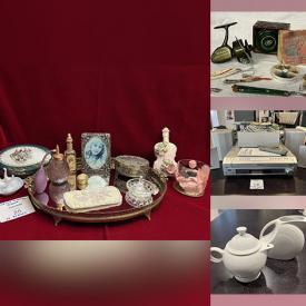 MaxSold Auction: This online auction features area rug & runners, collector plates, depression glass, vintage piano babies, steins, art glass, Avon collectibles, vintage Belleek, perfume bottles, plant pots, power & hand tools, vintage tin collection, costume jewelry, novelty cake pans, children’s books, puzzles, Madame Alexander dolls, men’s shoes, small kitchen appliances, Toby mugs, women’s clothing, and more!