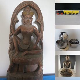 MaxSold Auction: This online auction features teak sculpture, John Jarrett paintings, comics, costume jewelry, DVDs, die-cast vehicles, Wade figurines, mason jars, women’s shoes, wood train cars & accessories, small kitchen appliances, DVDs, chalkware heads, art supplies, vintage sheet music, and more!
