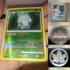 MaxSold Auction: This online auction features sports trading cards, world coins, antique decorative plates, Pokemon cards, watch, Legos, proof coins, sterling silver jewelry, and more!