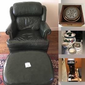 MaxSold Auction: This online auction features small kitchen appliances, vintage Pyrex, Salamon pottery, leather chair, decorative wall tiles, power & hand tools, artificial orchids, portable air tank, boat lanterns, Italian Ironstone, beauty products, camera, antique chair, yard tools, and much, much, more!!!