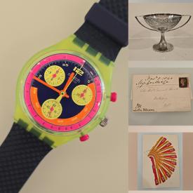 MaxSold Auction: This online auction includes a vintage eye clock, stamps, trading cards, comic books, Tibetan singing bowl, letter opener, men’s ephemera, jewelry, accessories, watches and much more!