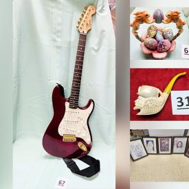 MaxSold Auction: This online auction includes a Transom guitar amplifier, seasonal decor, bass guitar, kitchenware, Bentwood magazine holder, Fenders guitar, Bronson cat figures, vintage cast iron games, toys, linens, Oreck vacuum, Wedgwood, ephemera, wall art and more!