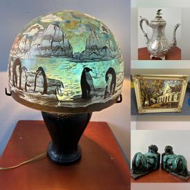 MaxSold Auction: This online auction features Copeland statue, Claude Breeze artwork, glass inkwell, Cameo glass lamp, Art Nouveau table lamp, Stained Glass table lamp, art glass, Moorcroft pieces, table lighter, Royal Doulton figurine, Indigenous artwork, Patrick Corringham artwork, glass insulators, uranium glass, pewter jewelry, vintage buttons, and much, much, more!!!