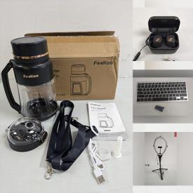 MaxSold Auction: This online auction features solar string lights, flash drives, pet products, microscope, cell phone accessories, beauty appliances, ring light, solar-powered fountain pump, headphones, digital watches, earbuds, solar lights, and much, much, more!!!