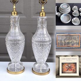 MaxSold Auction: This online auction features vintage Waterford table lamps, art glass, Fat Lava vase, Depression glass, art pottery, area rug, vintage Pyrex, banknotes, Belleek teapot, Lawren Harris prints, art books, game, video game console & accessories, men’s & women’s clothing, and much, much, more!!!