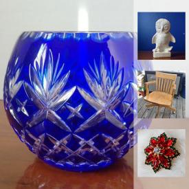 MaxSold Auction: This online auction features glass vases, postcards, crystal, cookbook, porcelain doll, costumes, ink pots, art, pillow sets, model car, jackets, earrings, jewelry, magazines, linens, and much more!