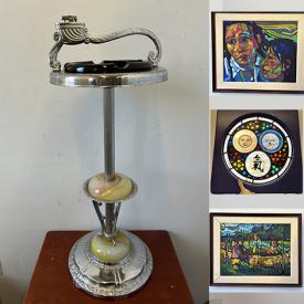 MaxSold Auction: This online auction features C A Hendy paintings, Art Deco ashtray stand, stained glass window, art pottery, uranium glass, art glass, Beth Southcott painting, stained glass lamp, vintage puppets, L.Sabatier etching, junior bagpipes, Art Deco silhouette, milk glass shades, wood carvings, Indigenous art, and much, much, more!!!