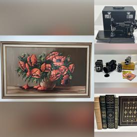 MaxSold Auction: This online auction features vintage sewing patterns & notions, harmonica, wood carvings, comics, vintage Sadler teapots, framed oil paintings, vintage Pyrex, vintage postcards, antique stereoscope cards, stamps, sewing machines, vintage banks, steamer trunk, and much, much, more!!!