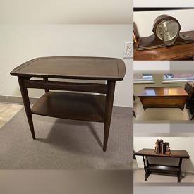 MaxSold Auction: This online auction includes wall art, hanging closet wall organizer, christmas lights, wheelchairs, stamps, home health aids, crystalware, antique clock, Minton china, furniture such as an antique console, nightstands, piano, china cabinet, chairs, futon, storage cabinets and more!