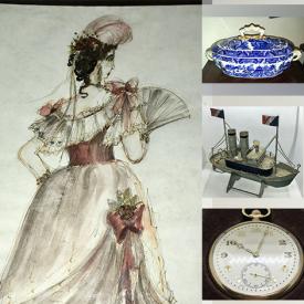 MaxSold Auction: This online auction features antique Henry Bright drawing, watercolour portrait, antique coloured print, bronze commemorative medallions, antique pocket watches, costume sketches, antique Victorian snuff box, antique brass butler’s bells, vintage block prints, Indigenous prints, vintage tin toy ship, coins, antique mirror, and much, much, more!!!