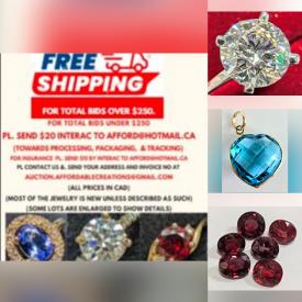 MaxSold Auction: This online auction features coins, silver jewelry, moissanite jewelry, gemstone jewelry, and loose gemstones such as sapphires, emeralds, diamonds, tanzanite, ruby, amethyst, peridot, topaz, rubies, garnet, and more!!