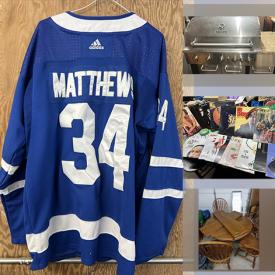 MaxSold Auction: This online auction includes an outdoor BBQ kitchen, crocks, Toronto Maple Leafs jersey, travel cups, barware, clothing, accessories, books, crafts, watches, vintage jars, table, jewelry, accessories, toys, Soozier home gym, tools, wigs, home decor, vinyl records and more!