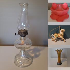 MaxSold Auction: This online auction features antique oil lamp, Blue Mountain pottery, art glass, Lampe Berger, Carnival glass, collector plate, yarn, vintage cameras & lenses, cookie jar, ceramic Christmas trees, cross stitch threads, Boyd’s bears, carousel ornaments, NIB golf balls, power & hand tools, and much, much, more!!!