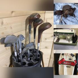 MaxSold Auction: This online auction features horse collars, harnesses, western saddle, halters, bridles, saddle pads, prints, golf clubs, skis, sewing machine, stereo system, and more!