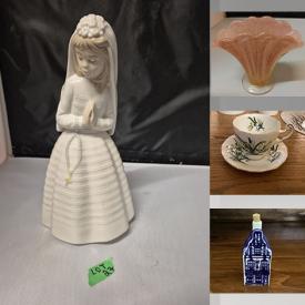 MaxSold Auction: This online auction features toys, Lladro figurines, art glass, teacup/saucer sets, costume jewelry, cookie jars, small kitchen appliances, vintage magazines, DVDs, vinyl records, comics, vintage ashtrays, fine jewelry, vintage tins, jadiete, coins, Pokemon cards, Delft house, vintage books, collector plates, and much, much, more!!!