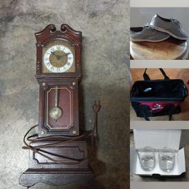 MaxSold Auction: This online auction includes a mini grandfather clock, kitchenware, small kitchen appliances, clothing, shoes, accessories, jewelry, NASCAR cards, books, tools, hardware, decor, LED light bar, DVDs, CDs and much more!