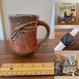 MaxSold Auction: This online auction features NIB smartwatch, art pottery, vintage books, children’s books, art glass, vintage etched mirror, fitness gear, games, DVDs, toys, dollhouse, new Saunatek apparel, glass ornaments, craft supplies, and more!