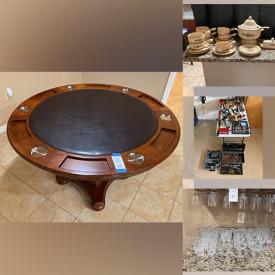 MaxSold Auction: This online auction features metal wall art, game table, kitchen island cart, Arts & Craft style furniture, area rugs, art pottery, Pfaltzgraff Village dish & cookware, live plants, hand tools, art supplies, and more!