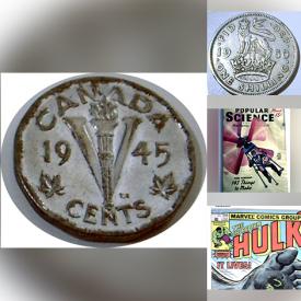 MaxSold Auction: This online auction features antique coins, world coins & currency, comics, graphic novel, vintage magazines, vintage books, vintage postcards, First Day covers, stamps, children’s trading cards, sports trading cards, CDs, vinyl records, and much, much, more!!!