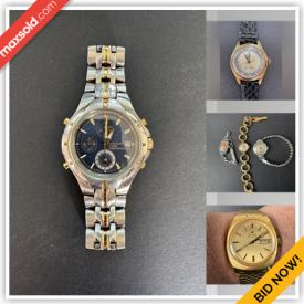 MaxSold Auction: This online auction includes watches including Seiko, Swatch, Timex, Swiss Made, Gruen, Cardinal, Guildcrest, Elgin and more!