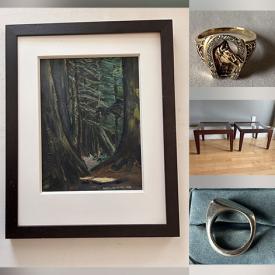 MaxSold Auction: This online auction features art pottery, gold jewelry, original oil paintings, area rug, silver jewerly, art glass, embroidery thread, art books, drafting tools, Majolica vase, photogravures, brass rubbings, Toby jug, souvenir spoons, and much, much, more!!!