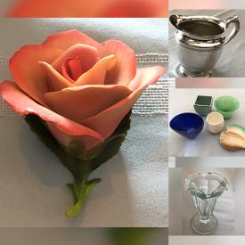 MaxSold Auction: This online auction includes wall art, china, glassware, lamps, vintage Christmas decor, pottery, cards, Japanese fan, Morning Rose coffee set and more!