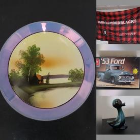 MaxSold Auction: This online auction features plastic model kits, Roughriders memorabilia, branded coffee & glass mugs, Noritake lusterware, Blue Mountain Pottery, speakers, and more!