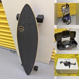 MaxSold Auction: This online auction features small kitchen appliances, work lights, mini drone, inflatable raft, pressure washer, skateboard, costumes, work clothes, camping gear, flip seats, outside games, and more!