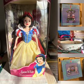 MaxSold Auction: This online auction features NIB Easter Jubilee collectibles, NIB Disney Princess dolls, NIB floral glass tumblers, NIB Christmas village figures, NIB Disney display pieces, and more!
