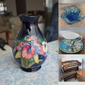 MaxSold Auction: This online auction features Belleek china, Hummel figurines, art glass, vintage Dollstone collection, Capodimonte china, Royal Doulton figurines, Fenton glass, Moorcroft, teacup/saucer sets, vintage decorative plates, garden art, electric organ, and much, much, more!!!