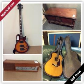 MaxSold Auction: This online auction features MUSICAL INSTRUMENTS: Yamaha F-310 and Fender 200SX acoustic guitars, Epiphone Les Paul Special bass and Electric guitars; child's bagpipes. Iranian handmade area rug. Birks sterling and Silver plate. VINTAGE: Nordemende Spectra Phonic C radio. FURNITURE: Rattan dresser; Leather love seats; Lane cedar chest; two drafting tables; patio table and chairs and more. COLLECTIBLE: Tea pots/coffee pots; tea cup sets; Royal Doulton figurine; Limoges plate and more!