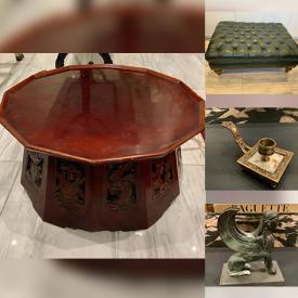 MaxSold Auction: This online auction features vintage MCM bronzed ice bucket, vintage statues, antique candle holder, sterling silver rings, fossilized stone specimens, artist pottery charger, head sculpture vase, vintage Pyrex, vintage cloisonne items, and much, much, more!!!