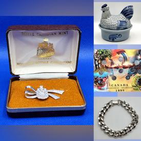 MaxSold Auction: This online auction features vintage jewelry, vintage marbles, cookie jar, teacup/saucer sets, collector spoons, sports collectibles, vintage bottles, biscuit barrel, Star Wars collectibles, perfume bottles, Bunnykins, games, wooden sculpture, vintage toys, art glass, coins, child’s sewing machine, children’s books, stein, exercise equipment, and much, much, more!!!\n