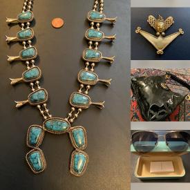 MaxSold Auction: This online auction features vintage Goldette necklace, vintage Park Lane jewelry, sterling silver jewelry, designer handbags, cloisonne bangles, vintage silk scarves, art glass, trinket boxes, costume jewelry, and more!!n