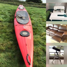 MaxSold Auction: This online auction features kayaks, leather recliner sofa, telescope, small kitchen appliances, sewing machines, area rug & runner, women’s shoes, outerwear, men’s clothing, pet products, games, office supplies, Thomas Kinkade art, and more!